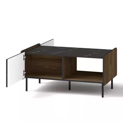 Konferenční stolek ASHEBORO - ořech / san sebastian / černý