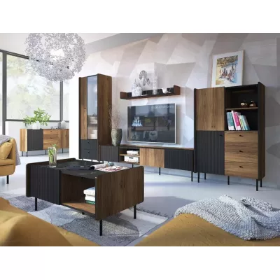 Konferenční stolek ASHEBORO - ořech / san sebastian / černý