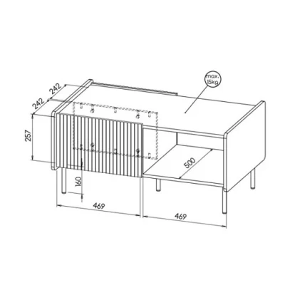 Konferenční stolek ASHEBORO - ořech / san sebastian / černý