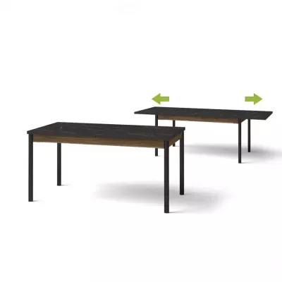 Rozkládací jídelní stůl 160(240)x90 ASHEBORO - ořech / san sebastian / černý