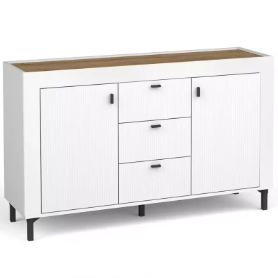 Kombinovaná komoda AUROVA - bílá / dub whiskey