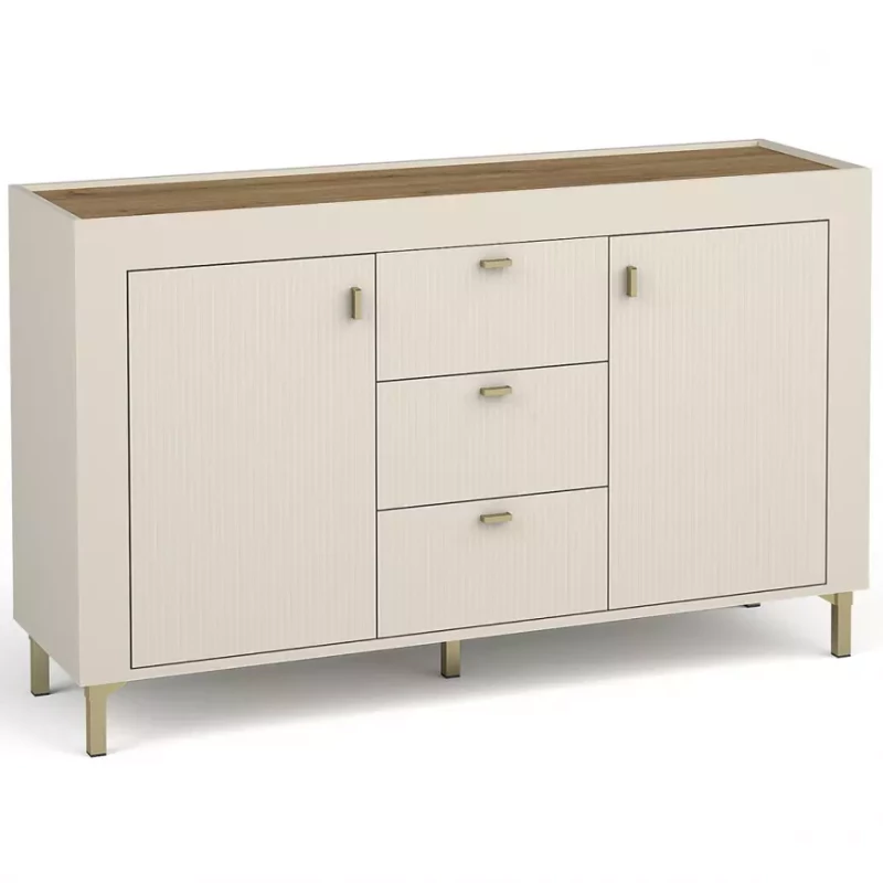 Kombinovaná komoda AUROVA - kašmír / dub whiskey