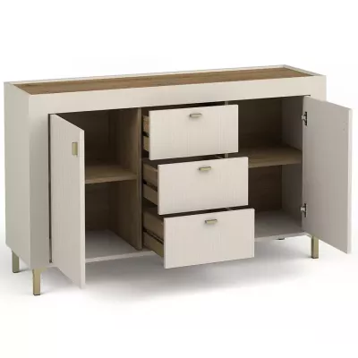 Kombinovaná komoda AUROVA - kašmír / dub whiskey