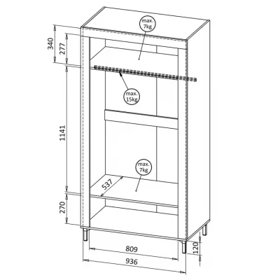 Šatní skříň 97 cm AUROVA - bílá