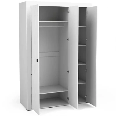 Šatní skříň 138 cm AUROVA se zrcadlem - bílá