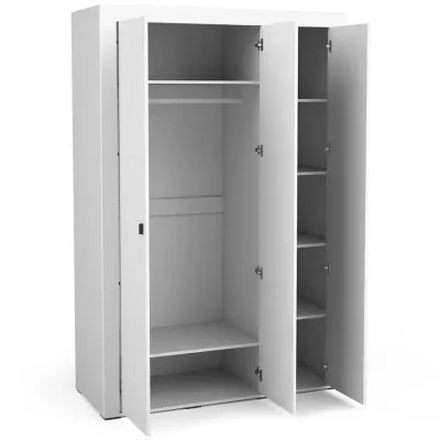 Šatní skříň 138 cm AUROVA se zrcadlem - bílá