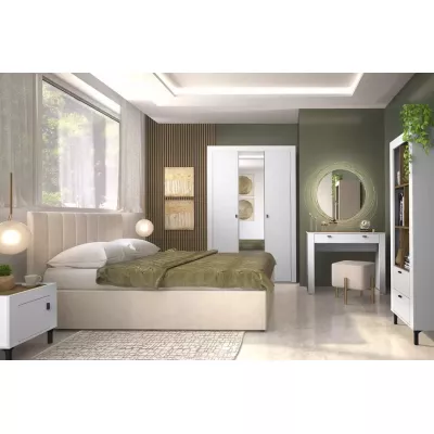 Šatní skříň 138 cm AUROVA se zrcadlem - bílá