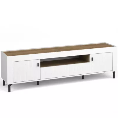 Televizní stolek AUROVA - bílý / dub whiskey