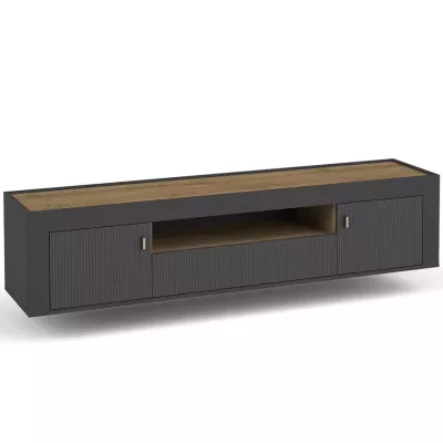 Televizní stolek AUROVA - černý / dub whiskey