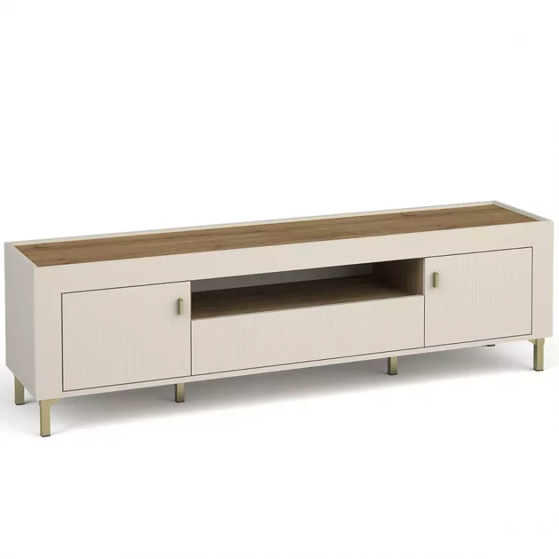 Televizní stolek AUROVA - kašmír / dub whiskey