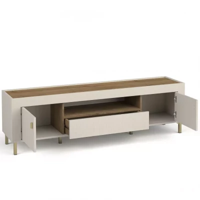 Televizní stolek AUROVA - kašmír / dub whiskey