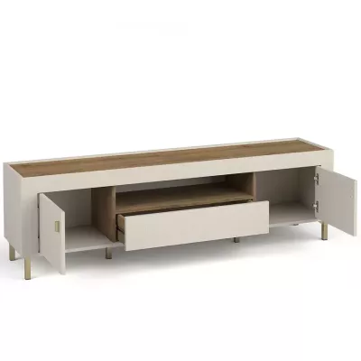 Televizní stolek AUROVA - kašmír / dub whiskey