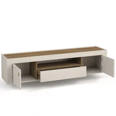 Televizní stolek AUROVA - kašmír / dub whiskey