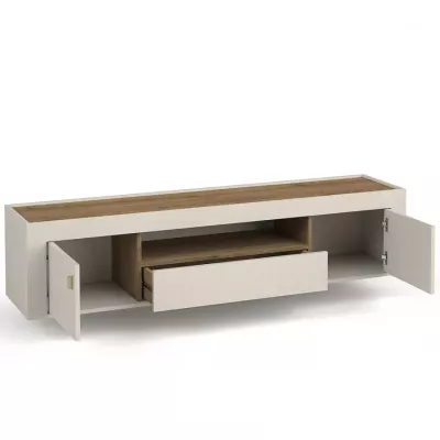 Televizní stolek AUROVA - kašmír / dub whiskey