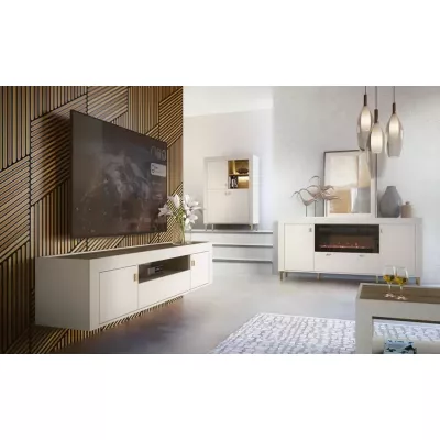 Televizní stolek AUROVA - kašmír / dub whiskey