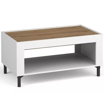 Konferenční stolek AUROVA - bílý / dub whiskey