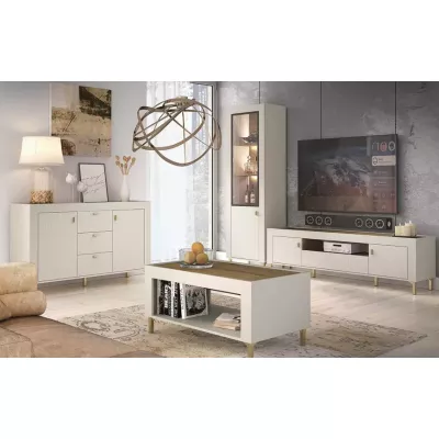 Konferenční stolek AUROVA - kašmír / dub whiskey