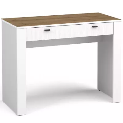 Toaletní stolek AUROVA - bílý / dub whiskey