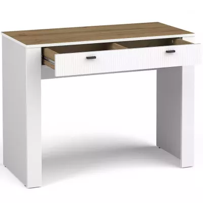 Toaletní stolek AUROVA - bílý / dub whiskey