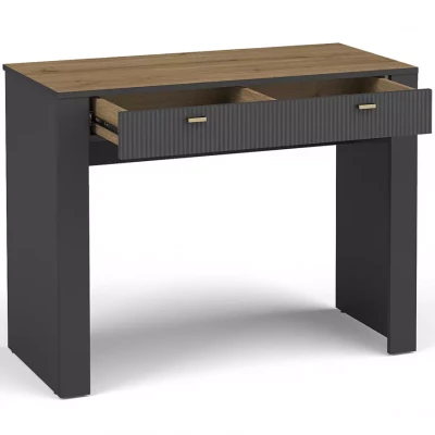 Toaletní stolek AUROVA - černý / dub whiskey