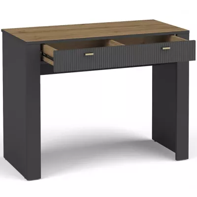 Toaletní stolek AUROVA - černý / dub whiskey