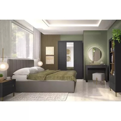 Noční stolek AUROVA - černý / dub whiskey