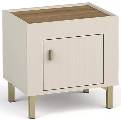 Noční stolek AUROVA - kašmír / dub whiskey