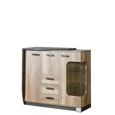 Prosklená kombinovaná komoda BENSON - dub canyon / arusha, levá