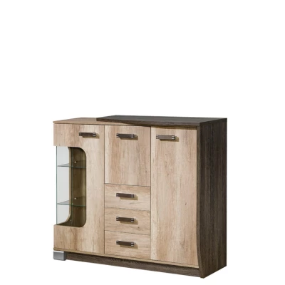 Prosklená kombinovaná komoda BENSON - dub canyon / arusha, pravá