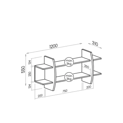 Závěsná police BENSON - dub canyon / arusha