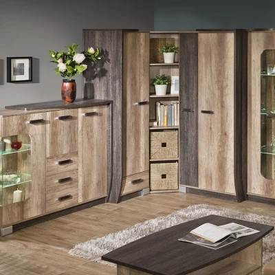 Úzká policová skříň BENSON - dub canyon / arusha, levá