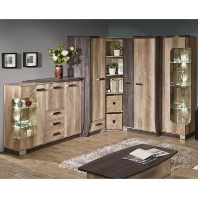 Úzká policová skříň BENSON - dub canyon / arusha, levá