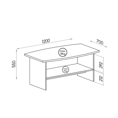 Konferenční stolek BENSON - dub canyon / arusha