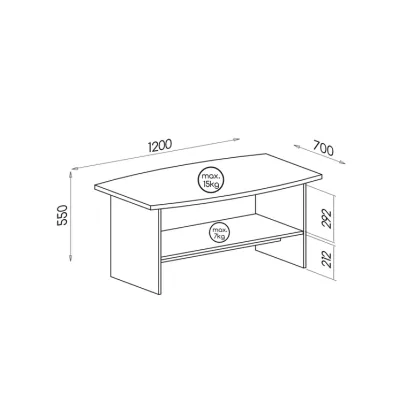 Konferenční stolek BENSON - dub canyon / arusha