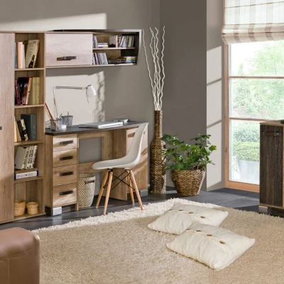 Úzká policová skříň BENSON - dub canyon