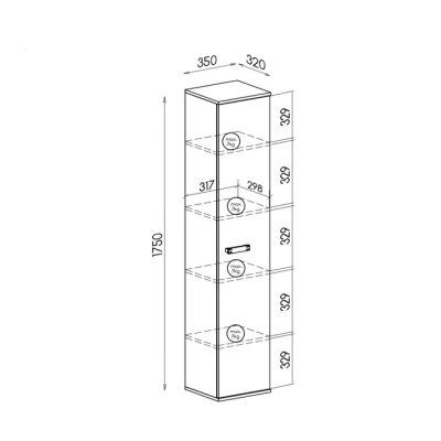 Úzká policová skříň BENSON - dub canyon