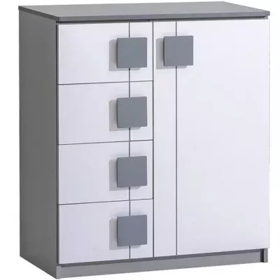 Kombinovaná komoda BURGAW - bílá / antracit