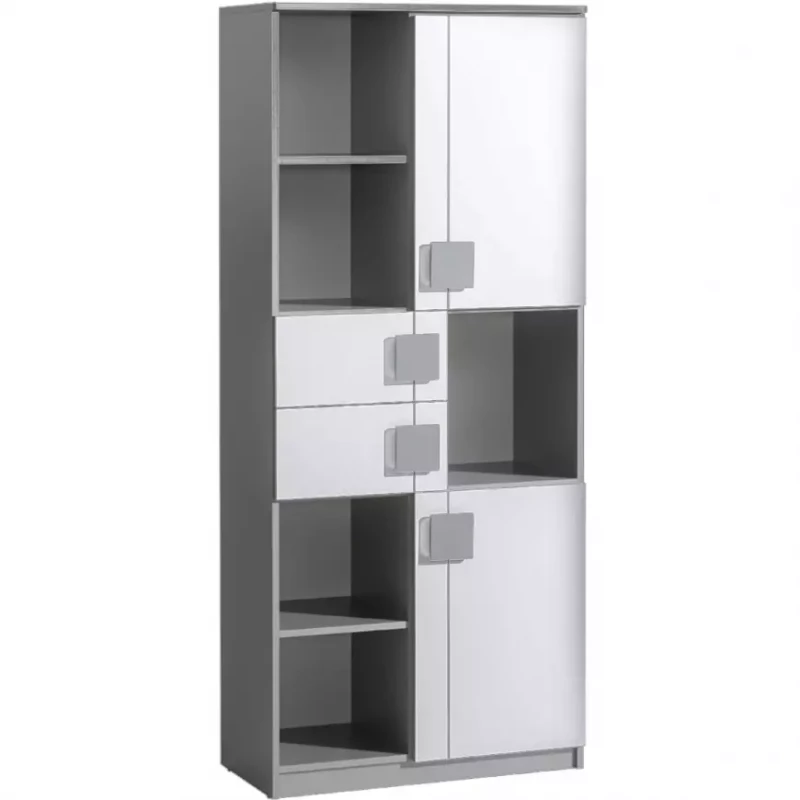 Vysoký regál BURGAW - bílý / antracit