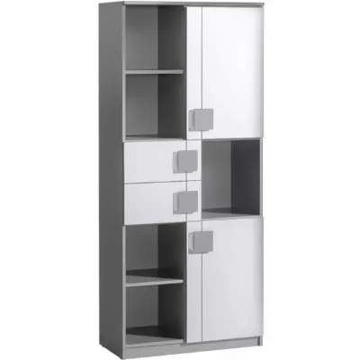 Vysoký regál BURGAW - bílý / antracit