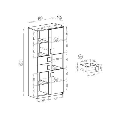 Vysoký regál BURGAW - bílý / antracit