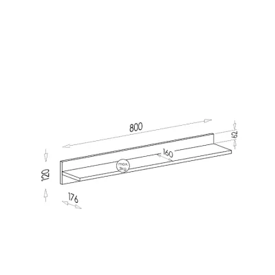 Polička na zeď BURGAW - antracit