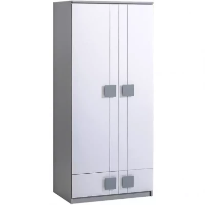 Šatní skříň 80 cm BURGAW - bílá / antracit