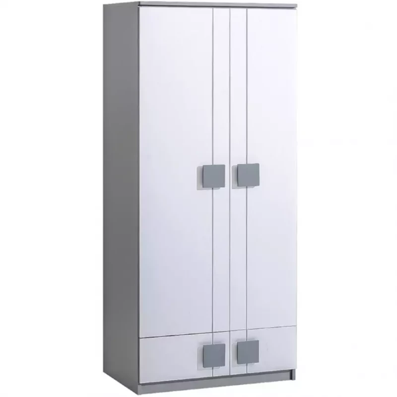 Šatní skříň 80 cm BURGAW - bílá / antracit