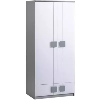 Šatní skříň 80 cm BURGAW - bílá / antracit