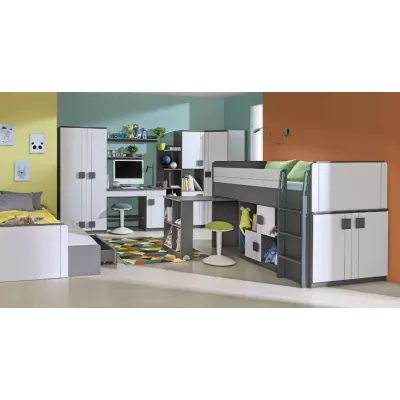 Psací stůl BURGAW - bílý / antracit