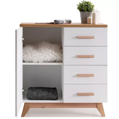 Kombinovaná komoda BUTNER - borovice andersen / dub nash