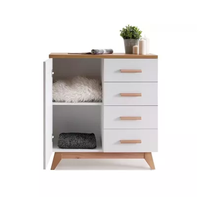 Kombinovaná komoda BUTNER - borovice andersen / dub nash