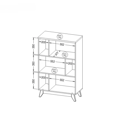 Knihovna BUTNER - borovice andersen / dub nash