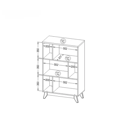 Knihovna BUTNER - borovice andersen / dub nash