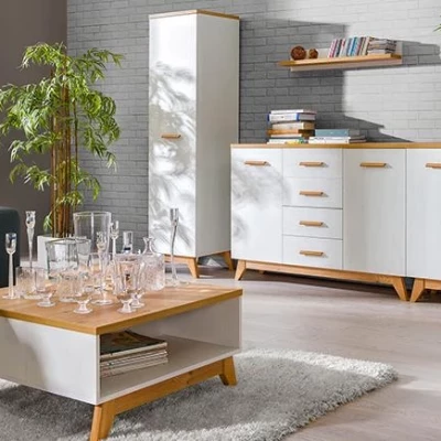 Polička na zeď BUTNER - borovice andersen / dub nash